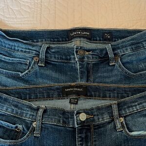 Lot of Lucky Brand and Banana Republic Women's Dark Blue Denim Jeans. 10/30